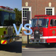 Illustration for article titled Red fire engine versus Yellow fire engine - Fight